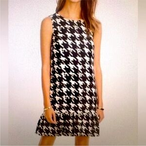J Crew Houndstooth Ruffle Trimmed Sleeveless Dress - Size 4